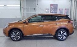 16 649 р. Защита порогов из овальной трубы диаметром 75x42 мм с проступью Russtal Nissan Murano 3 Z52 дорестайлинг (2015-2022)  с доставкой в г. Майкоп. Увеличить фотографию 2