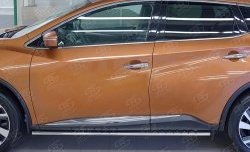16 649 р. Защита порогов из овальной трубы диаметром 75x42 мм с проступью Russtal Nissan Murano 3 Z52 дорестайлинг (2015-2022)  с доставкой в г. Майкоп. Увеличить фотографию 3