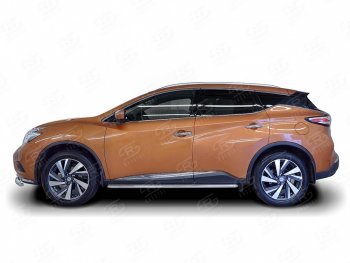 35 549 р. Широкая защита порогов с трубой диаметром 42 мм SLITKOFF v3 Nissan Murano 3 Z52 дорестайлинг (2015-2022)  с доставкой в г. Майкоп. Увеличить фотографию 2
