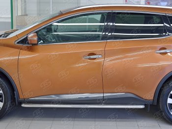 35 549 р. Широкая защита порогов с трубой диаметром 42 мм SLITKOFF v3 Nissan Murano 3 Z52 дорестайлинг (2015-2022)  с доставкой в г. Майкоп. Увеличить фотографию 3
