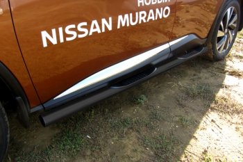 Защита порогов Slitkoff Nissan Murano  3 Z52 (2015-2025) дорестайлинг, рестайлинг