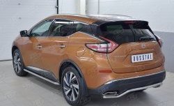 15 949 р. Защита заднего бампера (Ø42 мм волна, нержавейка) SLITKOFF  Nissan Murano  3 Z52 (2015-2022) дорестайлинг  с доставкой в г. Майкоп. Увеличить фотографию 2