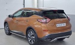 15 249 р. Защита заднего бампера (Ø42 мм волна под машину, нержавейка) SLITKOFF  Nissan Murano  3 Z52 (2015-2022) дорестайлинг  с доставкой в г. Майкоп. Увеличить фотографию 2