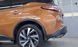 15 249 р. Защита заднего бампера (Ø42 мм волна под машину, нержавейка) SLITKOFF  Nissan Murano  3 Z52 (2015-2022) дорестайлинг  с доставкой в г. Майкоп. Увеличить фотографию 3