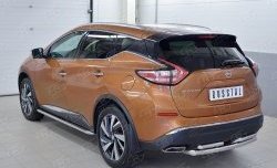 16 699 р. Защита заднего бампера (2 трубы Ø63 и 42 мм, нержавейка) SLITKOFF  Nissan Murano  3 Z52 (2015-2022) дорестайлинг  с доставкой в г. Майкоп. Увеличить фотографию 2