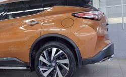 16 699 р. Защита заднего бампера (2 трубы Ø63 и 42 мм, нержавейка) SLITKOFF  Nissan Murano  3 Z52 (2015-2022) дорестайлинг  с доставкой в г. Майкоп. Увеличить фотографию 3