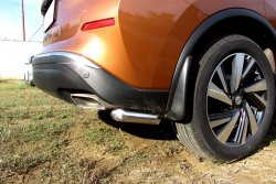 Защита заднего бампера из двух боковых уголков диаметром 57 мм Slitkoff Nissan Murano  3 Z52 (2015-2022) дорестайлинг