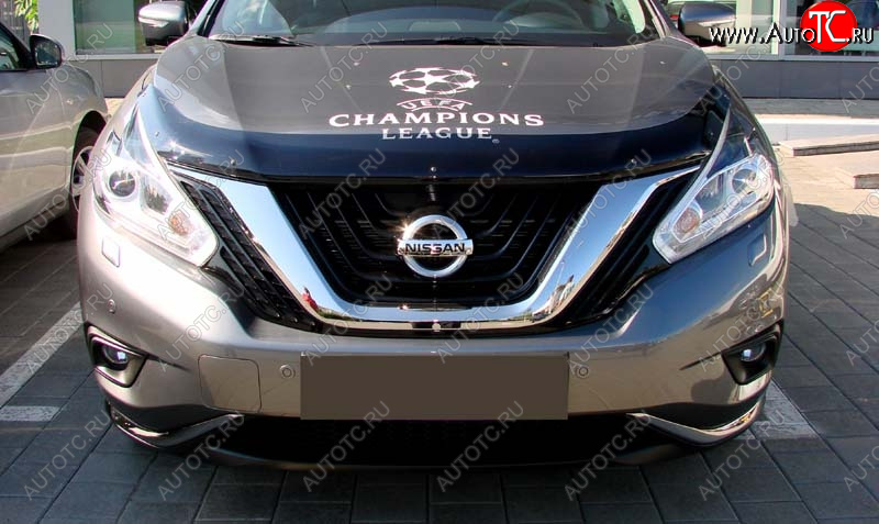 3 689 р. Дефлектор капота SIM Nissan Murano 3 Z52 дорестайлинг (2015-2022)  с доставкой в г. Майкоп