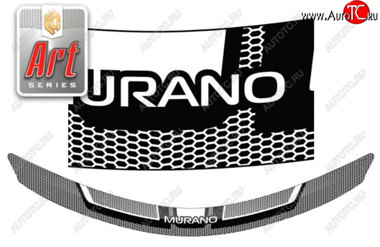 2 159 р. Дефлектор капота CA-Plastiс  Nissan Murano  1 Z50 (2002-2009) (Серия Art серебро)  с доставкой в г. Майкоп