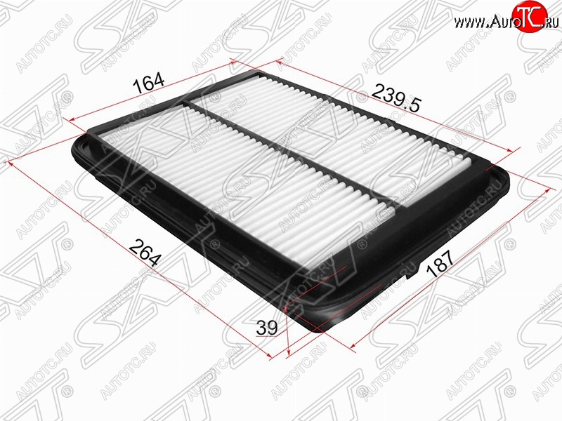 283 р. Фильтр воздушный двигателя SAT (264х187х39 mm)  Nissan Navara  2 D40 (2004-2016) дорестайлинг, рестайлинг  с доставкой в г. Майкоп
