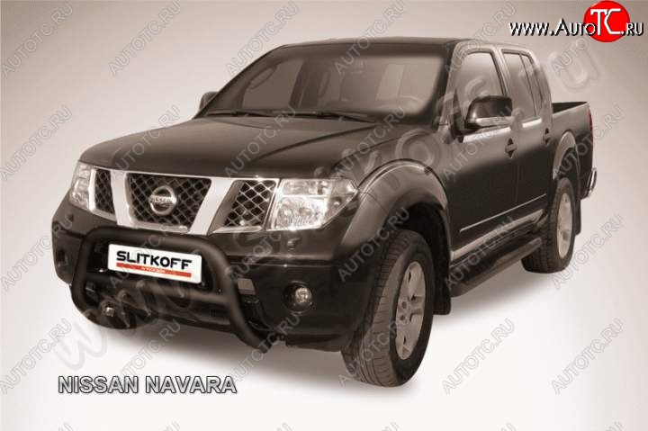 23 599 р. Кенгурятник d76 низкий Nissan Navara 2 D40 дорестайлинг (2004-2010) (Цвет: серебристый)  с доставкой в г. Майкоп