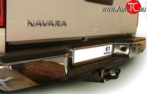 8 999 р. Фаркоп (Double Cab, со ступенькой) Лидер Плюс (до 1200 кг). Nissan Navara 2 D40 дорестайлинг (2004-2010) (Без электропакета)  с доставкой в г. Майкоп
