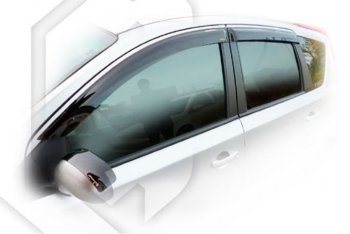 Дефлектора окон (левый руль) CA-Plastic Nissan Note  1 (2004-2008) E11 дорестайлинг (Classic полупрозрачный, Без хром.молдинга)
