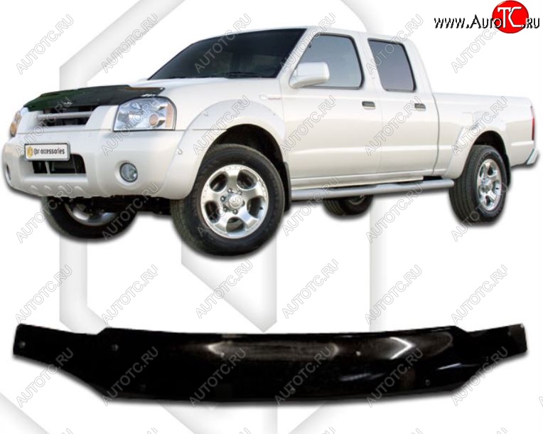1 999 р. Дефлектор капота CA-Plastic Nissan NP300 (2003-2008) (Classic черный, Без надписи)  с доставкой в г. Майкоп