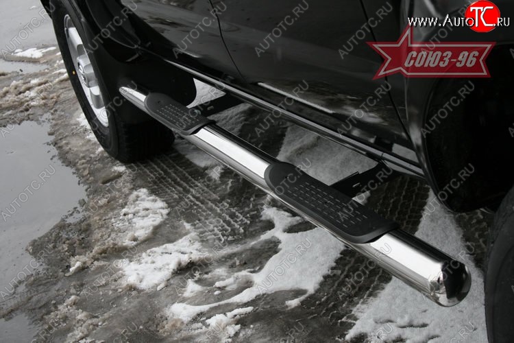 14 354 р. Защита порогов с проступью Souz-96 (d76) Nissan NP300 (2008-2013)  с доставкой в г. Майкоп