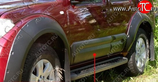 23 399 р. Расширители арок с широкими молдингами дверей RA (комплект)  Nissan Pathfinder  R51 (2004-2007) дорестайлинг (Поверхность глянец (под окраску), Неокрашенные)  с доставкой в г. Майкоп