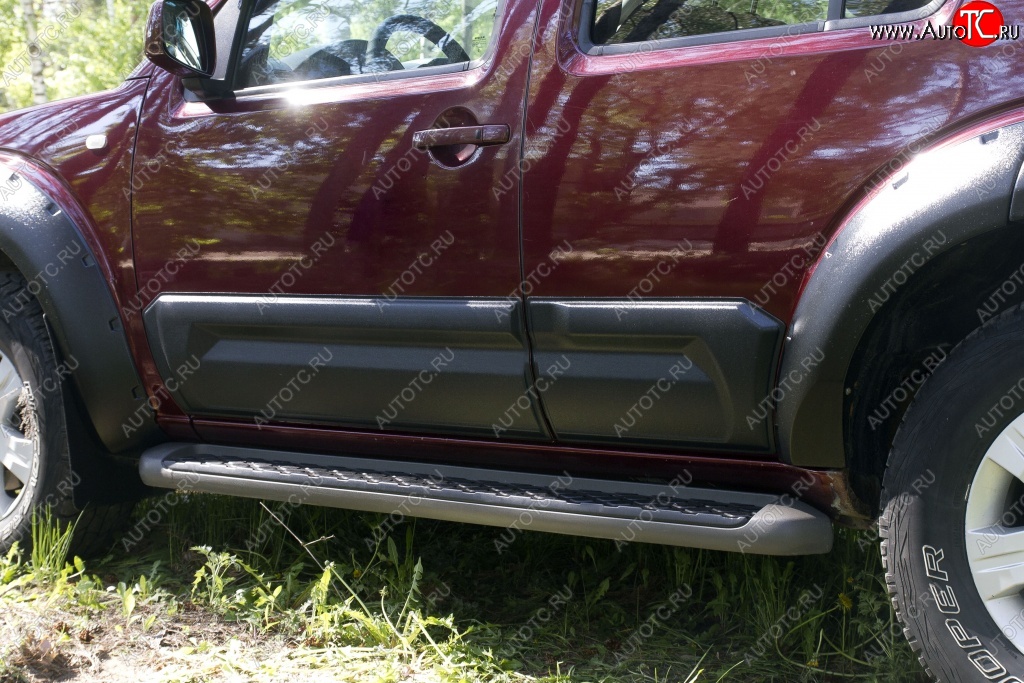 6 999 р. Молдинги дверей RA (широкие, комплект) Nissan Pathfinder R51 дорестайлинг (2004-2007) (Поверхность глянец (под окраску), Неокрашенные)  с доставкой в г. Майкоп