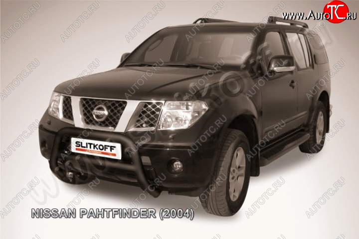 23 599 р. Кенгурятник d76 низкий Nissan Pathfinder R51 дорестайлинг (2004-2007) (Цвет: серебристый)  с доставкой в г. Майкоп
