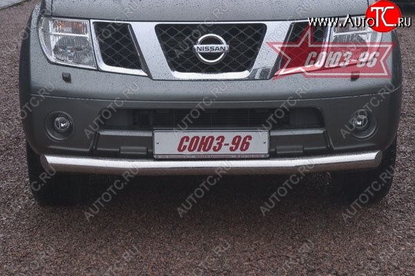 17 459 р. Защита переднего бампера одинарная Souz-96 (d76) Nissan Pathfinder R51 дорестайлинг (2004-2007)  с доставкой в г. Майкоп
