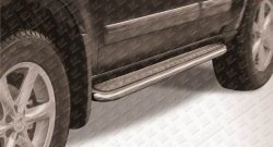 Широкая защита порогов с трубой диаметром 57 мм Slitkoff Nissan Pathfinder  R51 (2004-2007) дорестайлинг