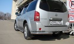 Защита заднего бампера углы d63 мм Металл Дизайн Nissan Pathfinder  R51 (2004-2007) дорестайлинг (полированная нержавейка)