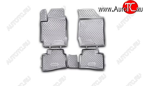 9 549 р. Комплект 3D ковриков салона Element полиуретан Nissan Pathfinder R51 дорестайлинг (2004-2007) (серый)  с доставкой в г. Майкоп