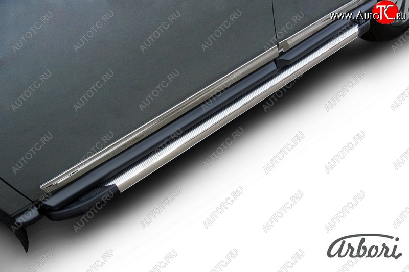 11 789 р. Порожки для ног Arbori Luxe Silver Nissan Pathfinder R52 дорестайлинг (2012-2017)  с доставкой в г. Майкоп