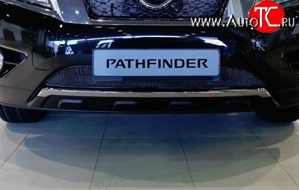 1 799 р. Сетка на бампер Novline Nissan Pathfinder R52 дорестайлинг (2012-2017)  с доставкой в г. Майкоп