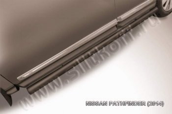 Защита порогов Slitkoff Nissan Pathfinder  R52 (2012-2017) дорестайлинг