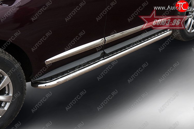 17 144 р. Защита порогов с листом Souz-96 (d60). Nissan Pathfinder R52 дорестайлинг (2012-2017)  с доставкой в г. Майкоп