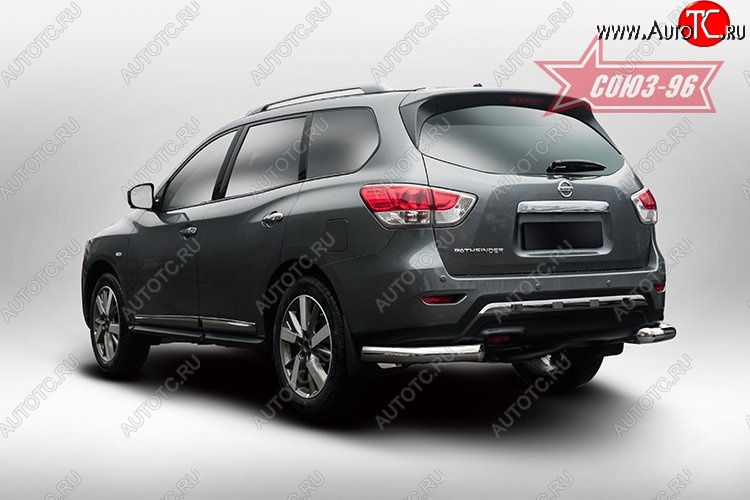 13 679 р. Защита заднего бампера из боковых уголков (d76) Souz-96 Nissan Pathfinder R52 дорестайлинг (2012-2017)  с доставкой в г. Майкоп
