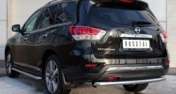 12 649 р. Защита заднего бампера (Ø63 мм, нержавейка) SLITKOFF  Nissan Pathfinder  R52 (2012-2017) дорестайлинг  с доставкой в г. Майкоп. Увеличить фотографию 4