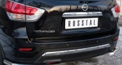 16 349 р. Защита заднего бампера (Ø63 мм уголки, нержавейка) SLITKOFF  Nissan Pathfinder  R52 (2012-2017) дорестайлинг  с доставкой в г. Майкоп. Увеличить фотографию 2