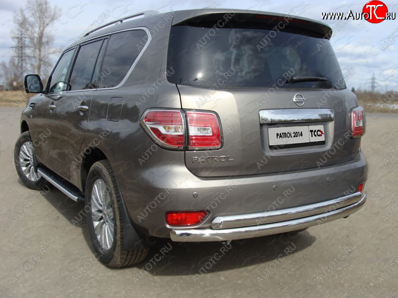 50 999 р. Защита заднего бампера (двойная) ТСС (нержавейка d75/75 мм)  Nissan Patrol  6 (2014-2017) Y62 рестайлинг  с доставкой в г. Майкоп