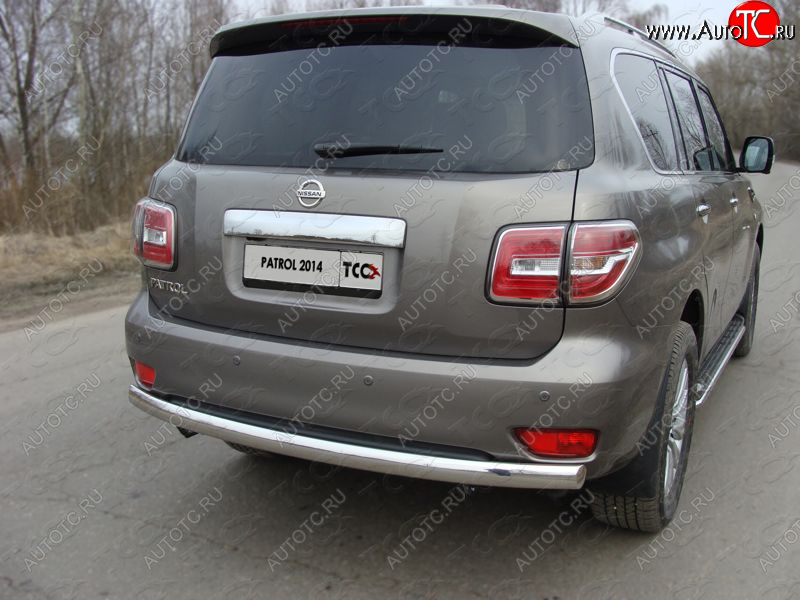 26 999 р. Защита заднего бампера (овальная) ТСС (нержавейка d75х42 мм) Nissan Patrol 6 Y62 рестайлинг (2014-2017)  с доставкой в г. Майкоп