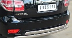 17 999 р. Защита заднего бампера (2 трубы Ø76х42 мм, нержавейка) Russtal Nissan Patrol 6 Y62 рестайлинг (2014-2017)  с доставкой в г. Майкоп. Увеличить фотографию 2
