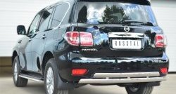 17 999 р. Защита заднего бампера (2 трубы Ø76х42 мм, нержавейка) Russtal Nissan Patrol 6 Y62 рестайлинг (2014-2017)  с доставкой в г. Майкоп. Увеличить фотографию 4