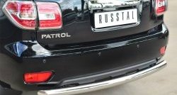 15 249 р. Защита заднего бампера (Ø76 мм, нержавейка) SLITKOFF Nissan Patrol 6 Y62 рестайлинг (2014-2017)  с доставкой в г. Майкоп. Увеличить фотографию 2