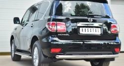 15 249 р. Защита заднего бампера (Ø76 мм, нержавейка) SLITKOFF Nissan Patrol 6 Y62 рестайлинг (2014-2017)  с доставкой в г. Майкоп. Увеличить фотографию 4
