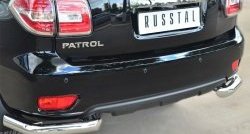 11 999 р. Защита заднего бампера (Ø76 мм уголки, нержавейка) SLITKOFF Nissan Patrol 6 Y62 рестайлинг (2014-2017)  с доставкой в г. Майкоп. Увеличить фотографию 2
