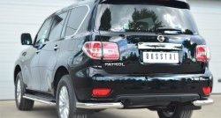 11 999 р. Защита заднего бампера (Ø76 мм уголки, нержавейка) SLITKOFF Nissan Patrol 6 Y62 рестайлинг (2014-2017)  с доставкой в г. Майкоп. Увеличить фотографию 4