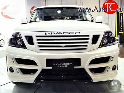 25 349 р. Решётка радиатора Invader Style Nissan Patrol 6 Y62 дорестайлинг (2010-2014) (Неокрашенная)  с доставкой в г. Майкоп