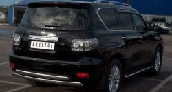 17 999 р. Защита заднего бампера (2 трубы Ø76х42 мм, нержавейка) Russtal Nissan Patrol 6 Y62 дорестайлинг (2010-2014)  с доставкой в г. Майкоп. Увеличить фотографию 4
