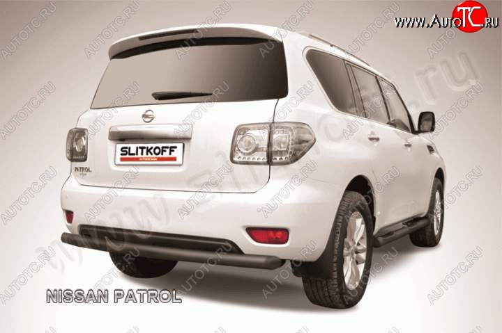 15 999 р. Защита задняя Slitkoff  Nissan Patrol  6 (2010-2014) Y62 дорестайлинг (Цвет: серебристый)  с доставкой в г. Майкоп
