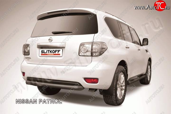 13 899 р. Защита задняя Slitkoff  Nissan Patrol  6 (2010-2014) Y62 дорестайлинг (Цвет: серебристый)  с доставкой в г. Майкоп