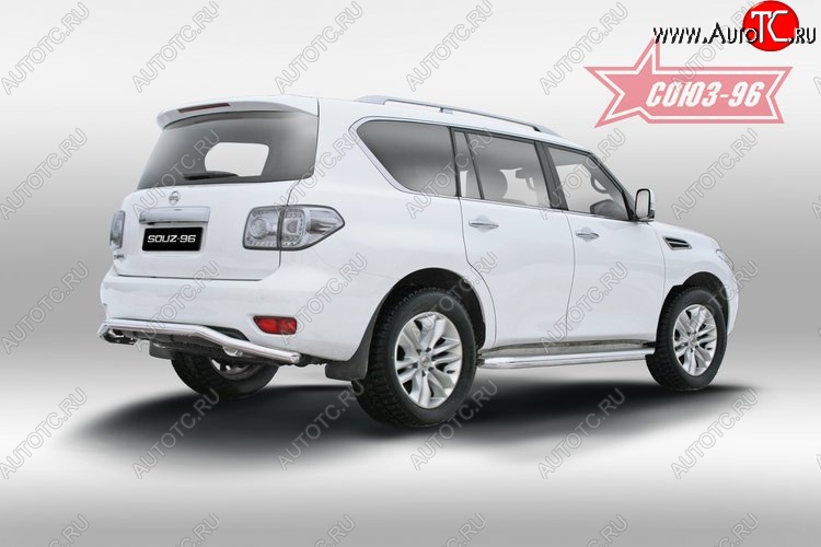 15 254 р. Защита заднего бампера Souz-96 (d60) Nissan Patrol 6 Y62 дорестайлинг (2010-2014)  с доставкой в г. Майкоп