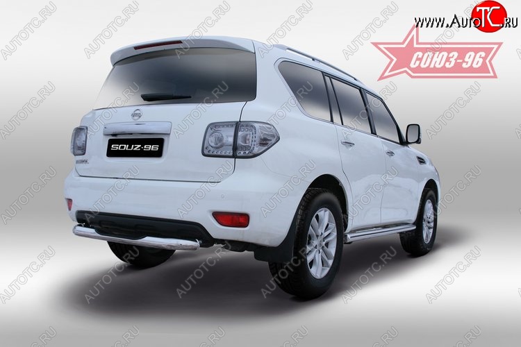 15 929 р. Защита заднего бампера с проступью Souz-96 (d76) Nissan Patrol 6 Y62 дорестайлинг (2010-2014)  с доставкой в г. Майкоп