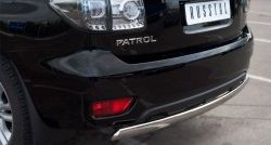 11 599 р. Защита заднего бампера из овальной трубы диаметром 75x42 мм Russtal Nissan Patrol 6 Y62 дорестайлинг (2010-2014)  с доставкой в г. Майкоп. Увеличить фотографию 2