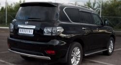 11 599 р. Защита заднего бампера из овальной трубы диаметром 75x42 мм Russtal Nissan Patrol 6 Y62 дорестайлинг (2010-2014)  с доставкой в г. Майкоп. Увеличить фотографию 4
