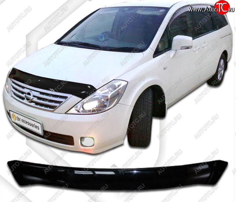 1 999 р. Дефлектор капота CA-Plastic  Nissan Presage (2003-2009) (Classic черный, Без надписи)  с доставкой в г. Майкоп